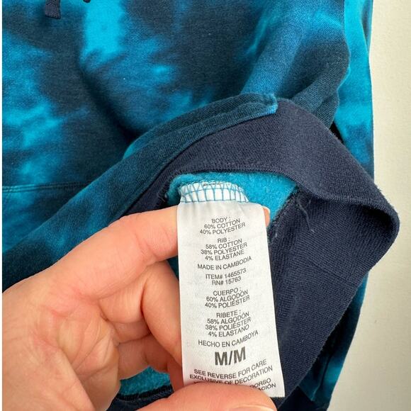 Champion Blue Tie-Dye Cotton Blend Hoodie Women's Medium - Picture 7 of 8